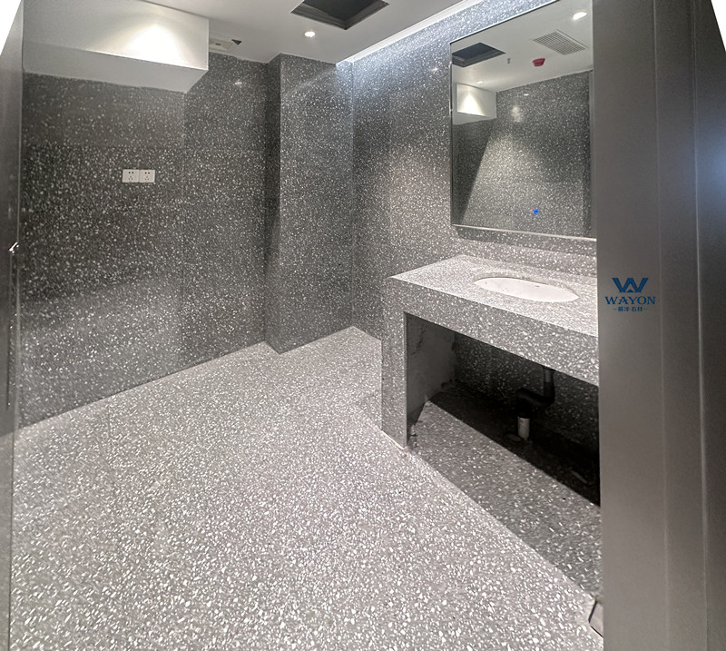 أرضية حمام Shenzhen A Park Terrazzo WT232 Valentino باللون الرمادي الداكن