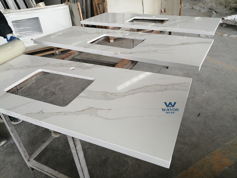 سطح طاولة الزينة من الكوارتز (WG519 Borage Gold)
