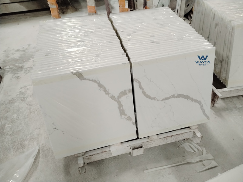 بلاط أرضيات WG467 باللون الأبيض المرصع بالنجوم
