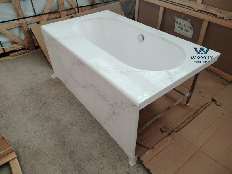 لوحة غطاء حوض الاستحمام من الحجر السيليكا WG486 Spirit White