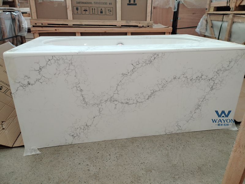 لوحة غطاء حوض الاستحمام من الحجر السيليكا WG486 Spirit White