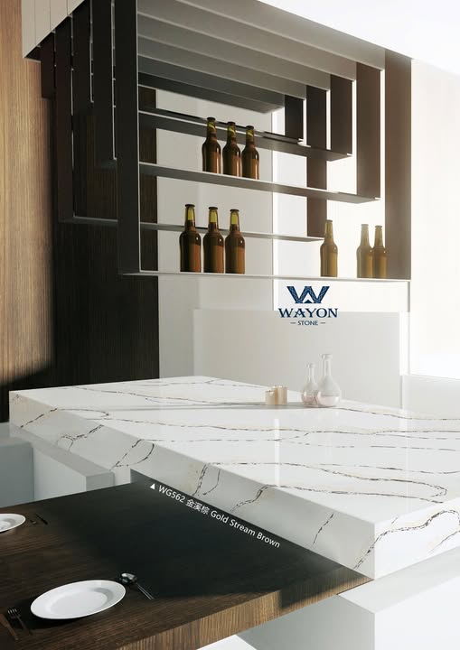 حجر كوارتز وايون WG562 ذهبي بني بخاري