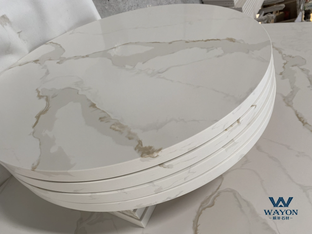 سطح طاولة كوارتز - WG519 لون لسان الثور الذهبي