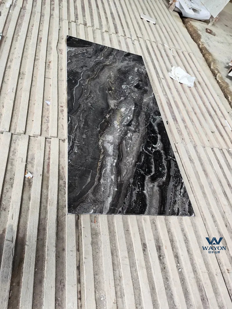 حجر خلفية الجدار الرخامي البني البندقية