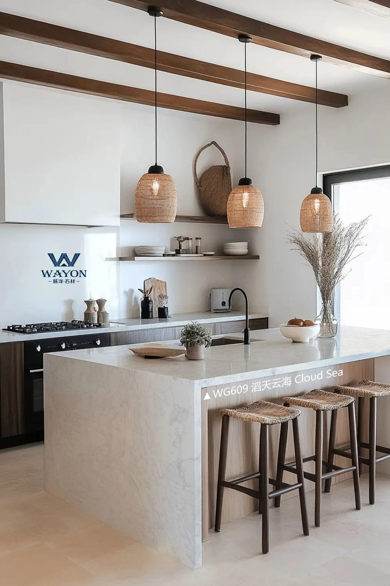 حجر الكوارتز البحري السحابي WG609