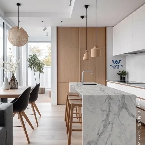 أسطح عمل كوارتز WG616 ديانا وايت | أساسيات المنزل العصري الفاخر