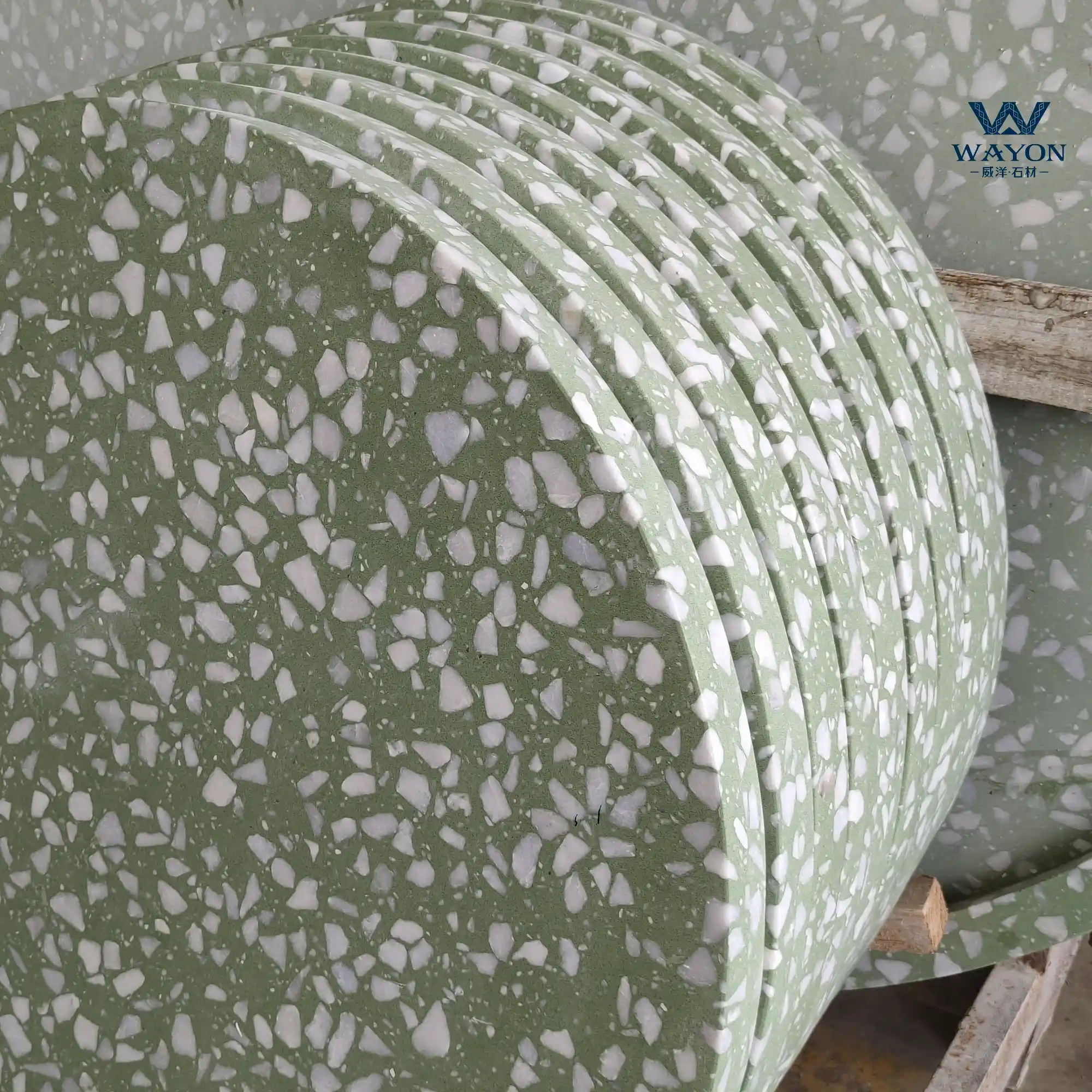 أسطح طاولات من خشب الصنوبر الأخضر الداكن WT277