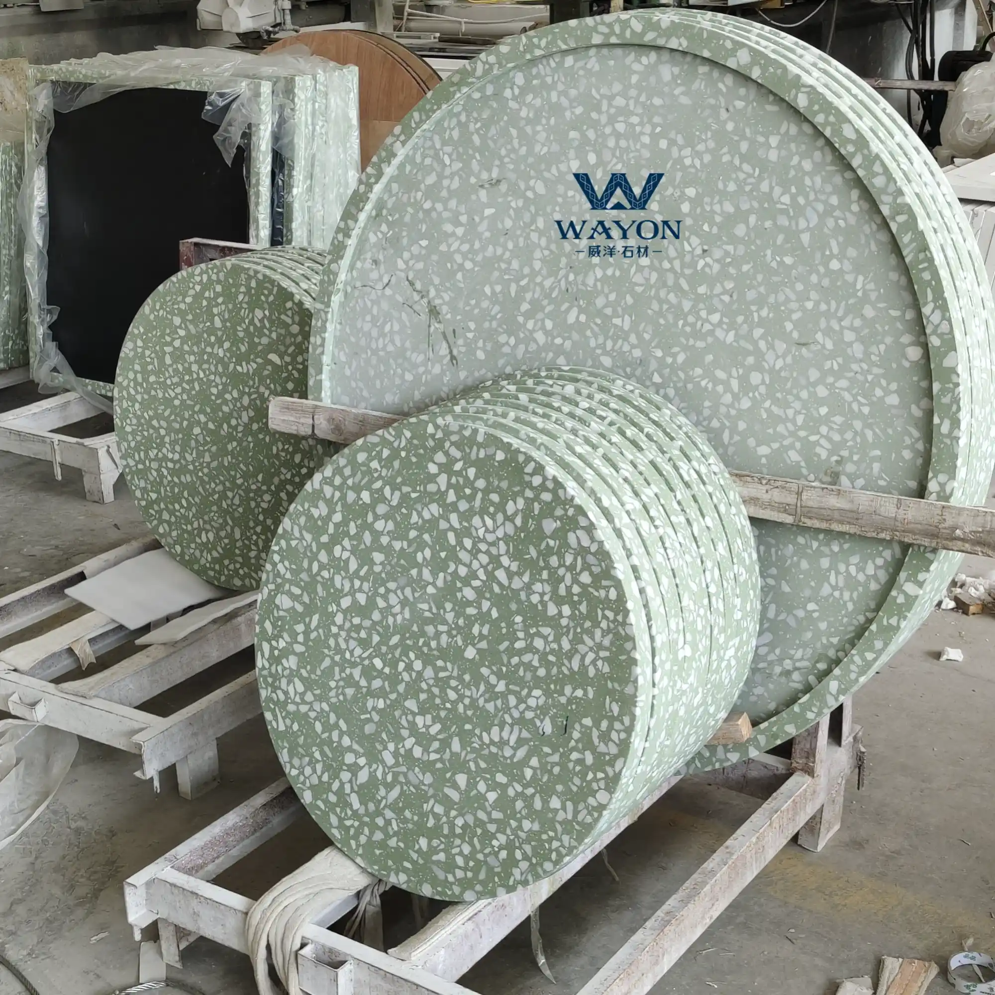 أسطح طاولات من خشب الصنوبر الأخضر الداكن WT277