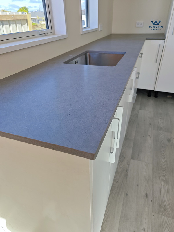 سطح عمل من حجر الكوارتز لشقة في نيوزيلندا (WG475 Earl Grey)