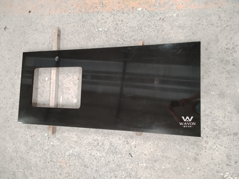 WG028 سطح عمل من الكوارتز الأسود النقي