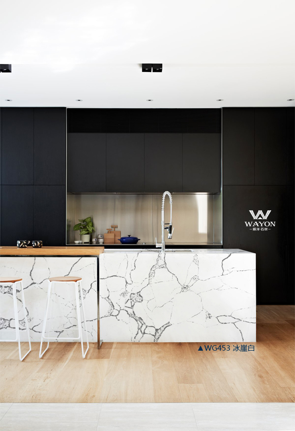 مورد أسطح عمل المطبخ المصنوعة من الكوارتز الأبيض WG453